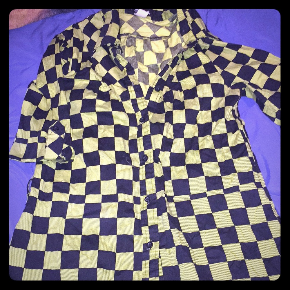 Abbey dawn long checkered button down